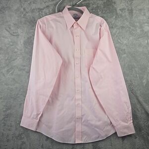 Brooks Brothers 1818 Regent Shirt Mens XL 16.5 6/7 Pink Solid Dress Button Up